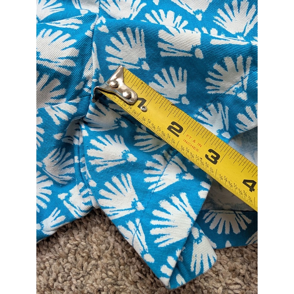 J.Crew Chino Shorts Women's 12 Blue Teal Seashell Print Beach Preppy Resortwear - Picture 9 of 10